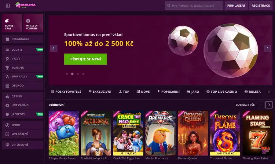 Malina Casino recenze 2026 – hodnocení 4,4/5 pro české hráče